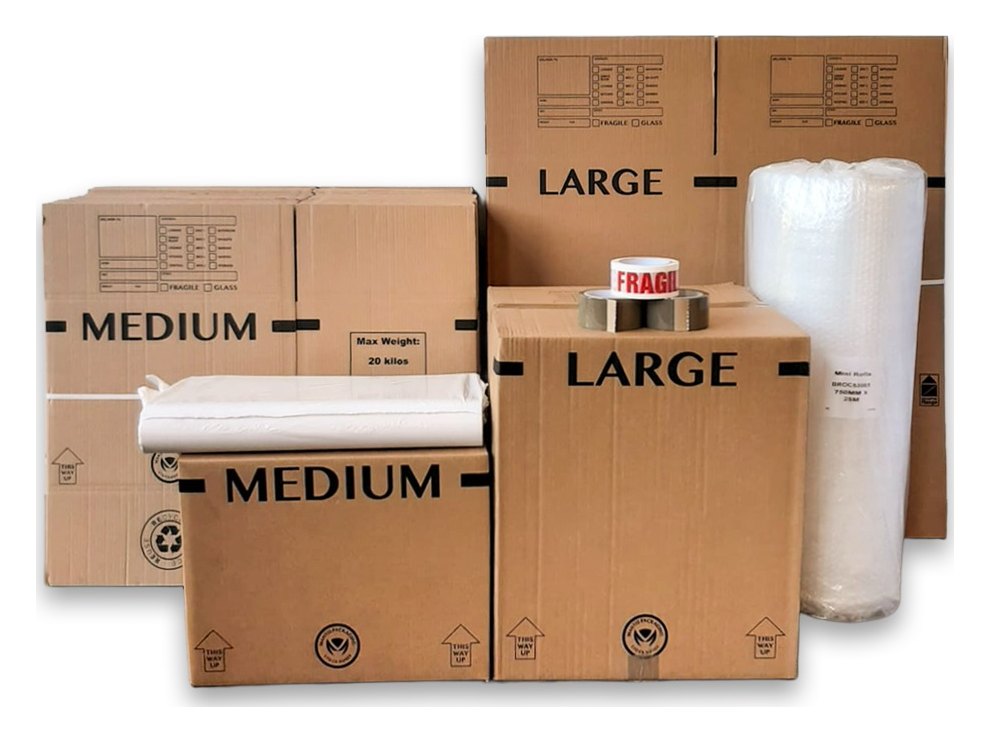 Small Home Pack kit: boxes, tape, paper and bubble wrap